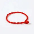 Handmade vibrant red twisted wax cord accessory for DIY jewelry and braided bracelets - Red Rope Bracelet / Simple Style / Red