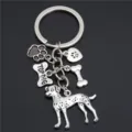 Vintage zilveren dalmatiër hondensleutelhanger met Top Dog bot- en poothangers - Top Hond Thema (16)
