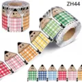 Detail of colorful plaid pencil bulletin board border stickers for classroom decor - Cartoon Pencil Gingham Style (ZH44) / 10 Meters/Roll