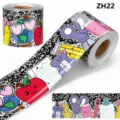 Detail showing back-to-school theme bulletin board border sticker with cute school icons - Marble Pattern Stationery Style (ZH22) / 10m/Roll