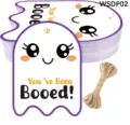 Süße Halloween-Geschenkanhänger in Geistform mit Text und Jutekordel - Gespenst Anhänger (WSDP02) / 50 Blatt