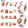 Watercolor strawberry themed decorative sticker rolls for scrapbooking - Strawberry Style (ZG44) / 500 Pieces/Pack