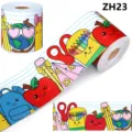 Detail view of colorful cartoon back-to-school bulletin board border sticker roll - Colorful Stationery Style (ZH23) / 10m/Roll