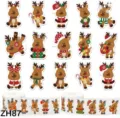 Detailed view of 500 Christmas reindeer stickers roll for gift wrapping and labels - 圣诞卡通麋鹿款式(ZH87) / 500 Pieces/Pack