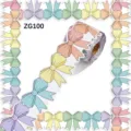 Close-up detail of colorful bow-tie pattern on a rolled decorative border sticker - ZG100款式 / 10 Meters