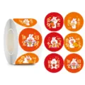 Detail view of colorful Year of the Rabbit stickers with traditional Chinese blessings - Style M206 / PP Bag Packaging