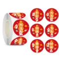 Detailed view of Lunar New Year rabbit stickers with auspicious Chinese greetings and motifs - Style M207 / PP Bag Packaging