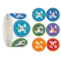 Detailed view of Chinese New Year rabbit stickers in various colorful festive designs - Style M208 / PP Bag Packaging