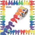 Decorative roll of colorful bow and crayon border stickers for classroom bulletin boards - ZG101款式 / 10 Meters