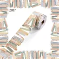 Library book themed border stickers with motivational quotes for classroom bulletin boards - Style ZI07 / 10 Meters