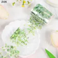 Detailansicht der grünen Blatt-PET-Aufkleberrolle für wasserfeste Scrapbooking-Deko - Frische Grüne Pflanzenranken (ZI26) / 2 Meter Pro Rolle