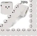 Dettaglio di bordi adesivi con fantasmi bianchi glitterati per Halloween - Fantasma Carino (ZG96) / 10 Metri/Rotolo