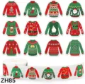 500-count roll of Christmas ugly sweater stickers for gift packaging and DIY crafts - 圣诞丑毛衣款式(ZH85) / 500 Pieces/Pack