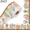 Zelfklevende borderrand op rol met vintage bloemen en boeken voor het schoolbord decor - Meerkleurig Bloemenmand Boek (ZH27) / 10m/Rol