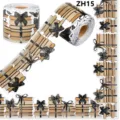 Detail of book-themed bulletin board border sticker roll for classroom decoration - Retro Books with Bow (ZH15) / 10m/Roll