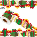 Macro view of 10m Christmas bulletin board border sticker with festive gift box patterns. - Gift Box Style (ZH43) / 10m/Roll