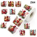 Detailansicht von Weihnachts-Feenaufklebern mit Laternen und floralen Wintermotiven - Vintage Weihnachtsfee (ZI64) / 200 Patches