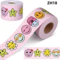 10m pink cartoon smiley face heart star decorative border sticker for bulletin board - Pink Cartoon Style (ZH18) / 10m/Roll