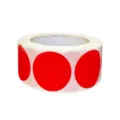 Rotolo da 500 etichette adesive decorative rotonde rosse in bianco per marcatura - 500 Pezzi/Confezione (2.5cm) / Rosso (CN12)