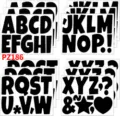 Large black alphabet vinyl stickers for bulletin board decoration and creative craft projects. - Black Style (PZ186) / 4pcs