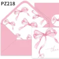 Esta tarjeta de agradecimiento lazo rosa acuarela con sobre y pegatina para bodas - PZ218 / Rosa