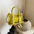 Sac cabas transparent en PVC jaune avec pochette intérieure, style bandoulière polyvalent - Sac Seul / Jaune