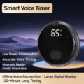 Intelligente Sprachaktivierte Magnetische Digitale Küchenuhr mit Großer LED-Anzeige - Schwarz