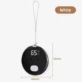 Weißer intelligenter Sprach-Küchen-Digitaltimer mit Kordel, kompaktes rundes elektronisches Gerät. - Weiß