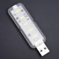 USB LED Nachtlicht tragbare Steckdose weißes Licht Lampe für Schlafsaal Notfall Nachttisch - Weiß
