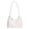 Elegante cremefarbene Umhängetasche aus weichem Leder für Damen im minimalistischen Design - Off-white Einzeltasche