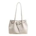 Sac cabas crème minimaliste avec détail de ceinture décorative et fines lanières - Blanc Sac Seul