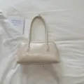 Hochwertige Vintage-Bowling-Schultertasche in gebrochenem Weiß im koreanischen Stil. - Einzelne Tasche / Gebrochenes Weiß
