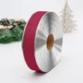 Cinta brillante magenta de 5cm con bordes plateados para envoltorios de regalos de lujo - 90m/570g / Rojo