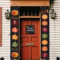 Juego de pancartas para porche de cosecha de otoño con carteles de Happy Fall y Give Thanks - Dístico Calabaza Acción de Gracias Negro