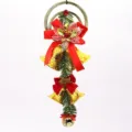 Festive Christmas tree hanging decoration with golden bells, red ribbons and pine needles - Pine Cone Bell Ornament / L / Gold