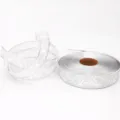 Detalle de cinta de purpurina plateada con elegantes patrones de espiral decorativos - Pack de 3.8cm / Plateado