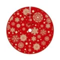 Falda roja para árbol de Navidad con copos de nieve y estrellas para decoración festiva - Estilo Copos de Nieve y Estrellas Rojas (009)