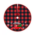 Falda para árbol de Navidad a cuadros rojos y negros con diseño de camión rojo retro - Estilo Camión de Papá Noel Cuadros Rojo Negro (019)
