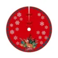 Falda roja para árbol de Navidad con un diseño festivo de reno y copos de nieve - Estilo Corona de Reno Roja (020)