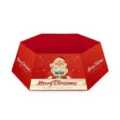Collar hexagonal rojo para árbol de Navidad con diseño festivo de Papá Noel - Collar de Árbol Hexagonal Papá Noel Rojo (Tree Collar 01)