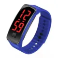 Montre de sport numérique LED bleue pour enfants avec affichage rouge de l'heure - Bleu saphir