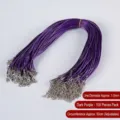 Adjustable dark purple 1.5mm waxed cord necklace strings with lobster clasps, 100pcs - 1.5mm / Pack of 100 / Deep purple