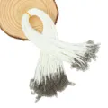 Detailansicht weißer Wachskordeln mit silbernen Karabinerverschlüssen für DIY-Schmuck - 1,5mm dick 45cm Länge / Weiß