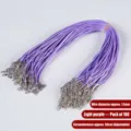 Light purple 1.5mm waxed cord necklace with lobster clasp and adjustable chain 100pcs - 1.5mm / Pack of 100 / Light Purple