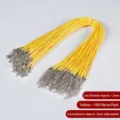 Bundle of 100 yellow wax cord necklace ropes with adjustable lobster clasp extension chain - 1.5mm / Pack of 100 / Yellow