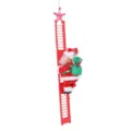Muzikale elektrische klimmende kerstman op rode ladder voor kerstversiering huis - Glasvezel Rode Ladder