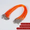 1.5mm orange wax necklace cord with lobster clasp and extension chain, 100 pieces pack - Orange
