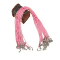 Rosa gewachste Halskette mit silbernem Karabinerverschluss für DIY-Schmuckanhänger - Rosa