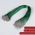 100-pack of 1.5mm green waxed cord necklace strings with lobster clasps, 50cm long - Green