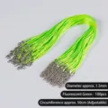 Neon green wax cord necklace strings with lobster clasps and extender chains, 100pcs pack - Fluorescent Green